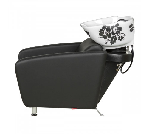 Парикмахерская мойка МД-123 раковина глубокая белая с цветами 