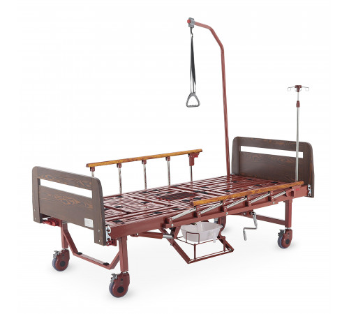 Кровать механическая YG-5 (ММ-5124Д-01) с боковым переворачиванием, туалетным устройством и функцией «кардиокресло»