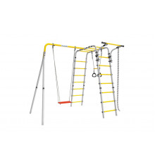 Детский спортивный комплекс для дачи ROMANA Веселая лужайка - 2 (желтый/серый)