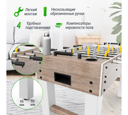 Игровой стол UNIX Line Футбол - Кикер (125х61 см) Grey Wood