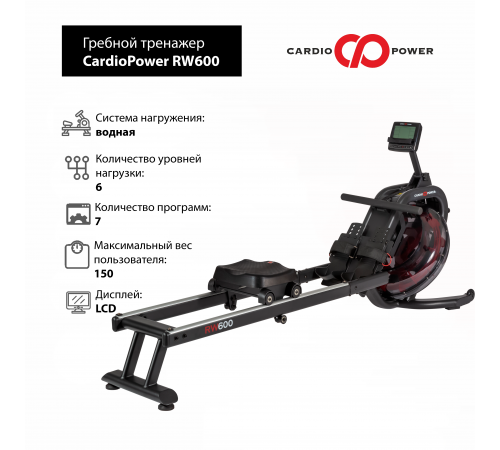 Гребной тренажер CardioPower RW600