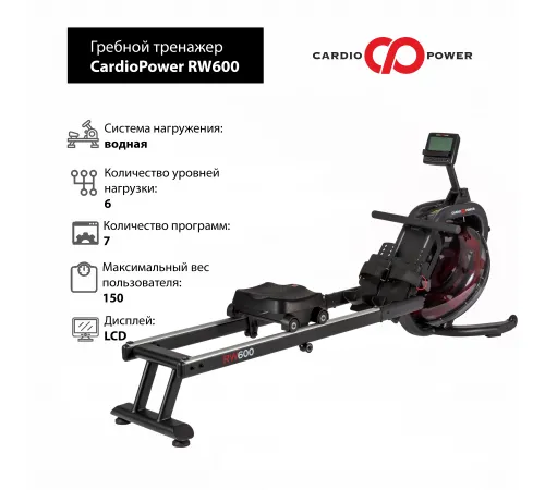 Гребной тренажер CardioPower RW600