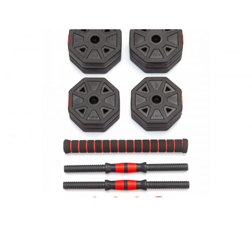 Гантели гексагональные разборные с грифом, 15 кг. (2 шт. х 7,5 кг.) VictoryFit VF-DН150