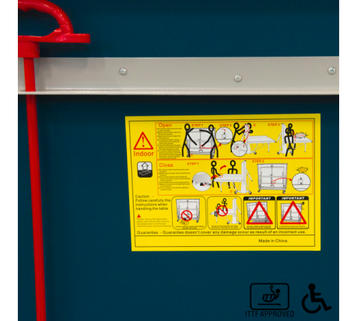 Теннисный стол складной для помещений "K-2023 ITTF Indoor" (274 Х 152.5 Х 76 см ) с сеткой