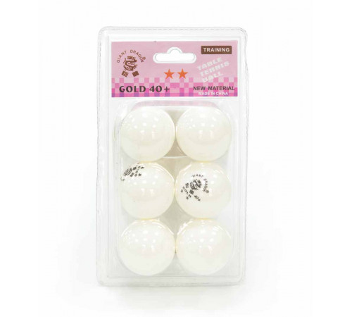 Мячи Dragon Training Gold 2* New (6 шт, бел.) в блистере