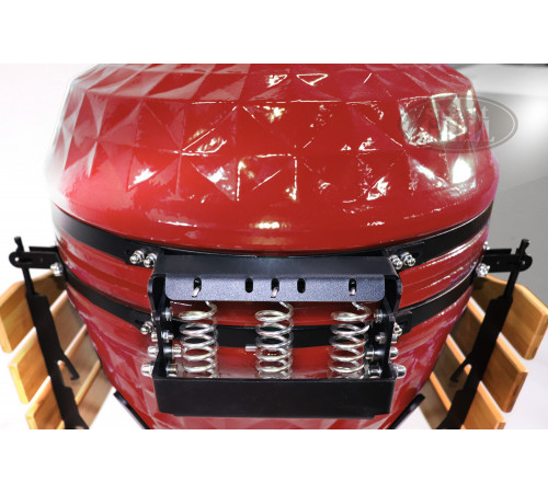 Керамический гриль-барбекю 24 дюйма (красный) (61 см)